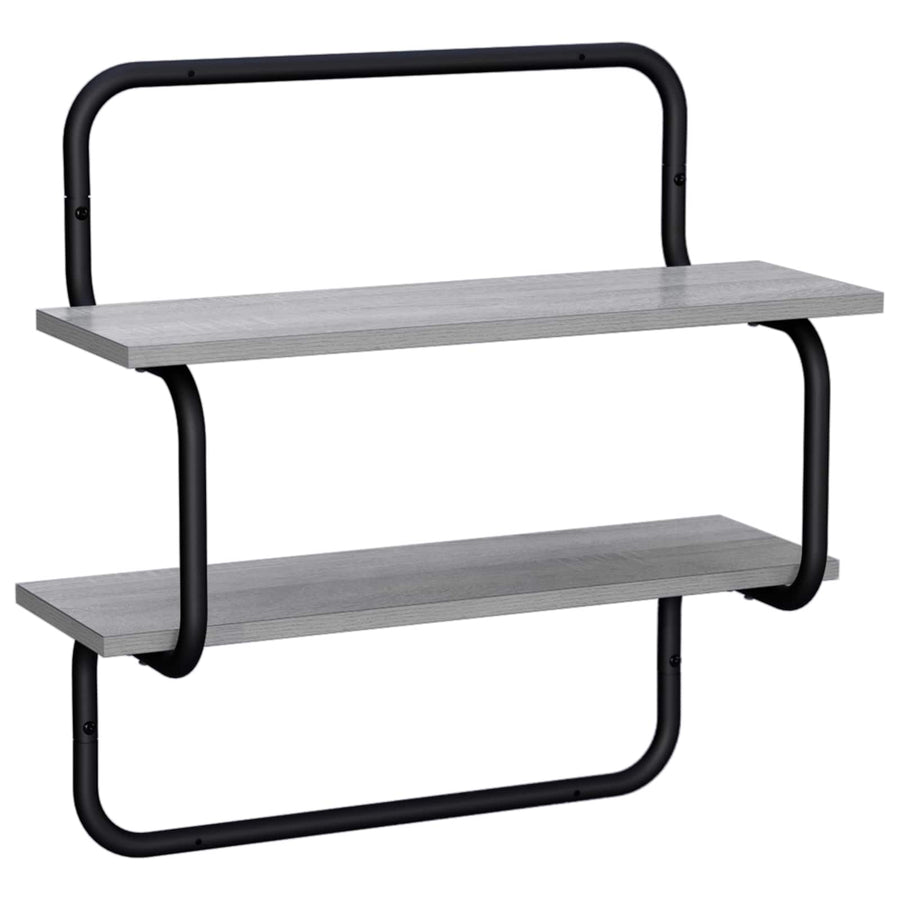 Wandplank met 2 niveaus Grijs Sonoma 80 x 24,5 x 61 cm