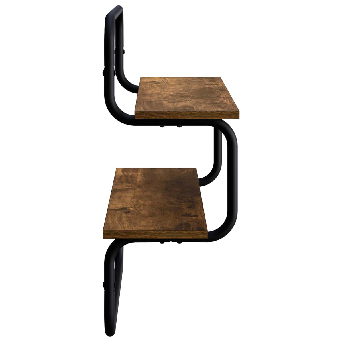 Wandschap met 2 niveaus Gerookt eiken 60 x 24,5 x 61 cm