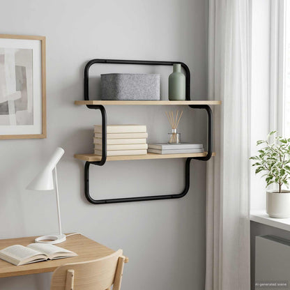 Wandplank met 2 niveaus Sonoma Eiken 40 x 24,5 x 61 cm