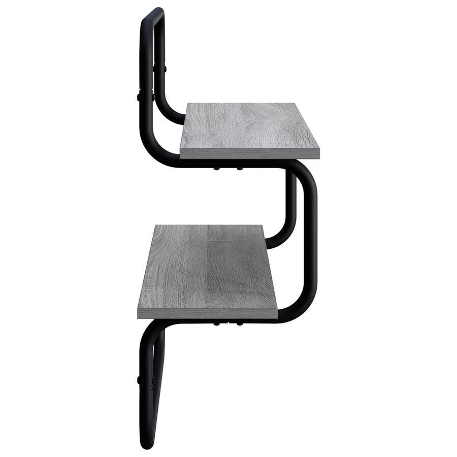 Wandplank met 2 niveaus Grijs Sonoma 40 x 24,5 x 61 cm