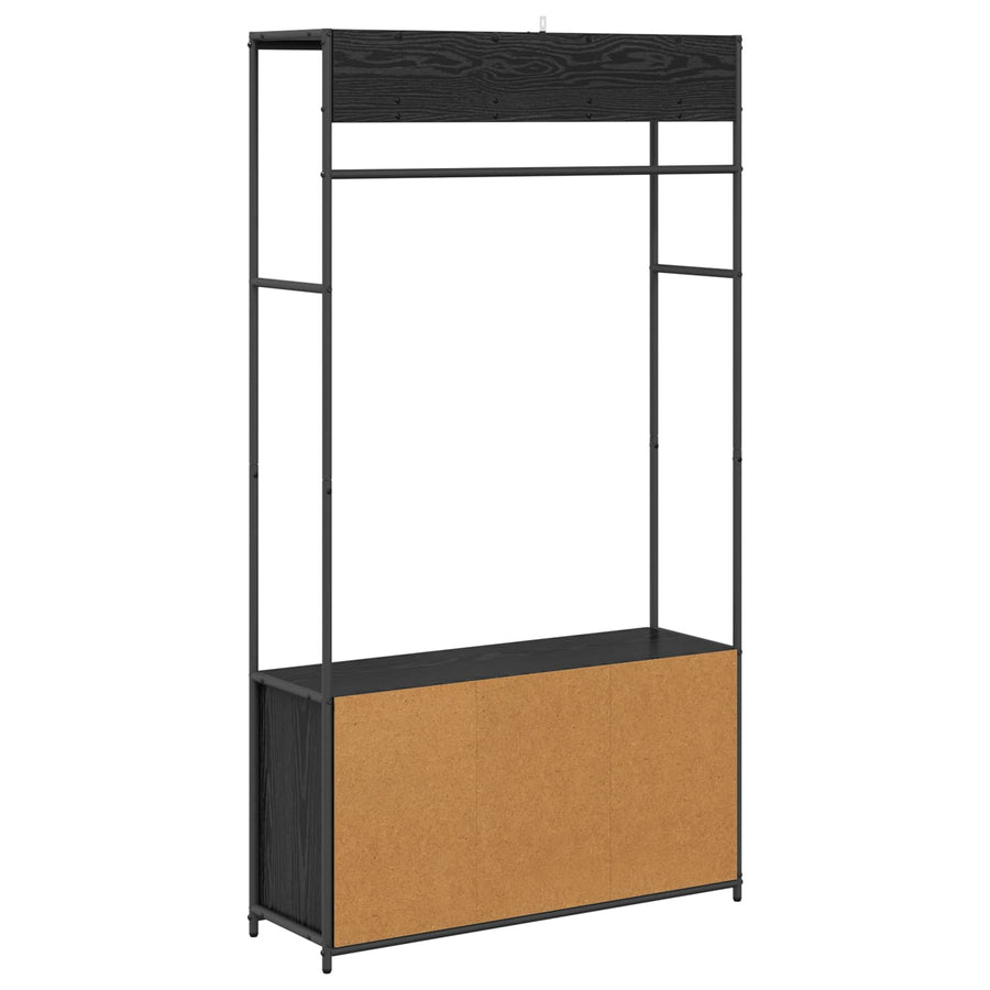 Kapstok met schoenenbank Zwart eiken 100 x 32 x 180,5 cm