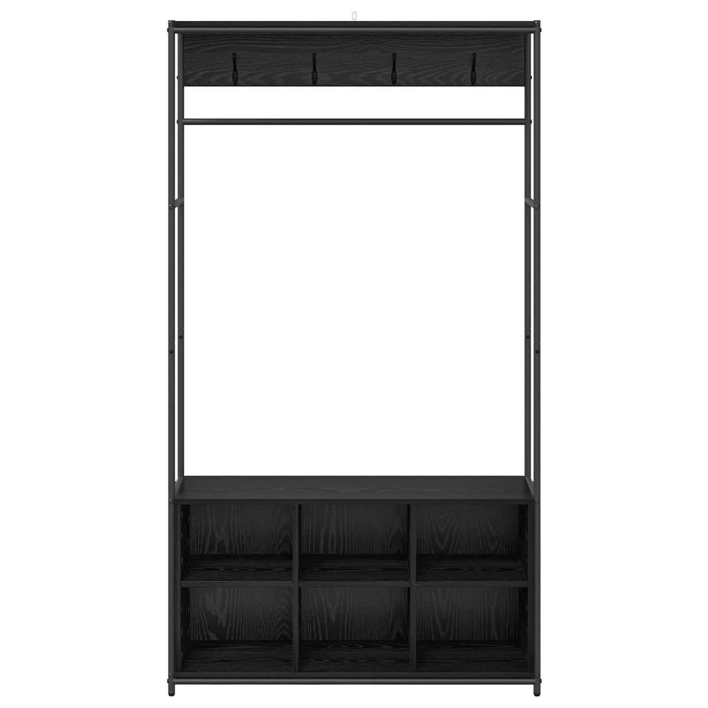 Kapstok met schoenenbank Zwart eiken 100 x 32 x 180,5 cm