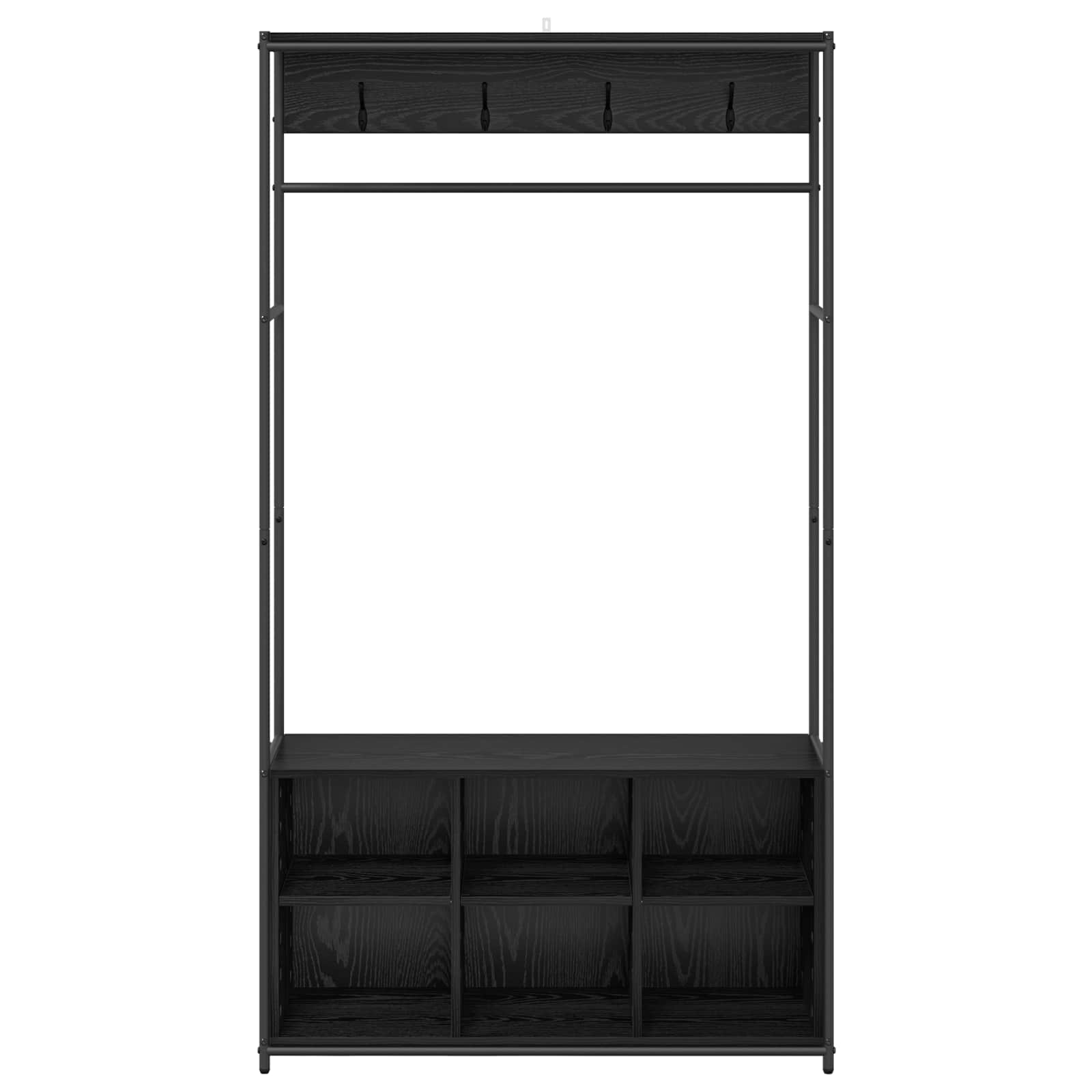 Kapstok met schoenenbank Zwart eiken 100 x 32 x 180,5 cm