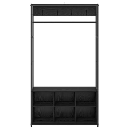 Kapstok met schoenenbank Zwart eiken 100 x 32 x 180,5 cm