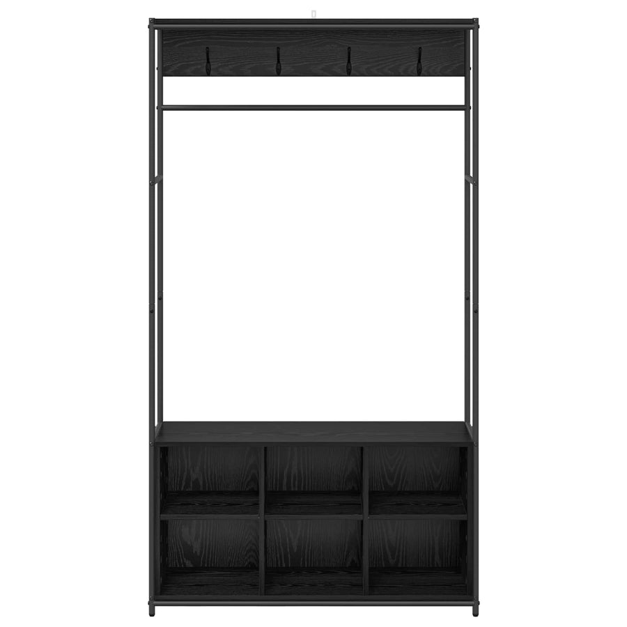 Kapstok met schoenenbank Zwart eiken 100 x 32 x 180,5 cm