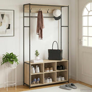Kapstok met schoenenbank 100x32x180.5 cm Sonoma eiken