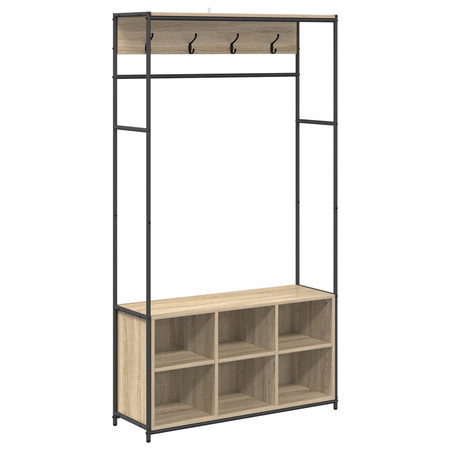 Kapstok met schoenenbank Sonoma Eiken 100 x 32 x 180,5 cm