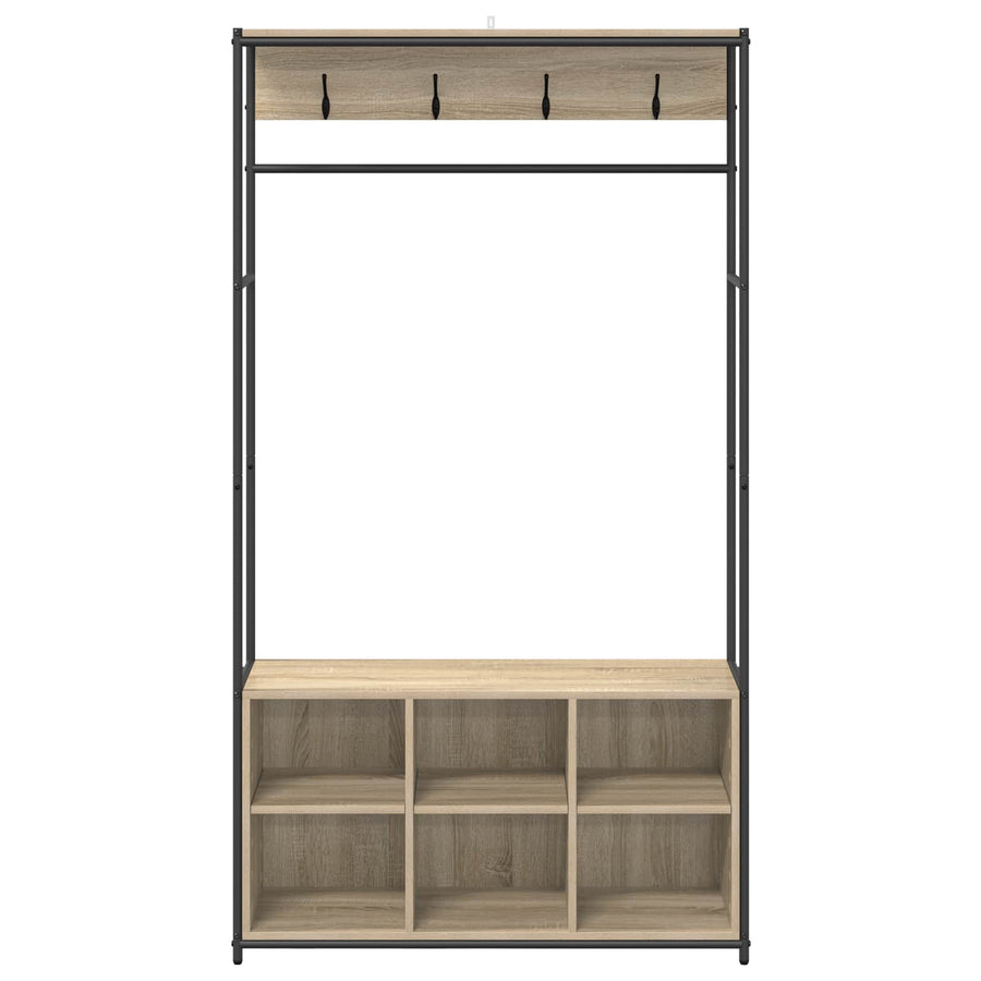 Kapstok met schoenenbank Sonoma Eiken 100 x 32 x 180,5 cm