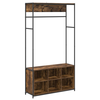 Kapstok met schoenenbank Gerookt eiken 100 x 32 x 180,5 cm