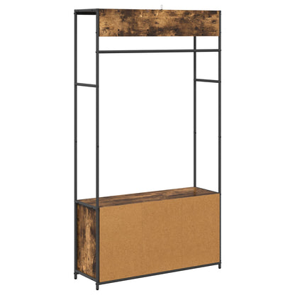 Kapstok met schoenenbank Gerookt eiken 100 x 32 x 180,5 cm