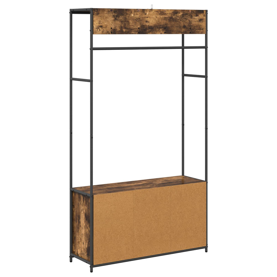 Kapstok met schoenenbank Gerookt eiken 100 x 32 x 180,5 cm
