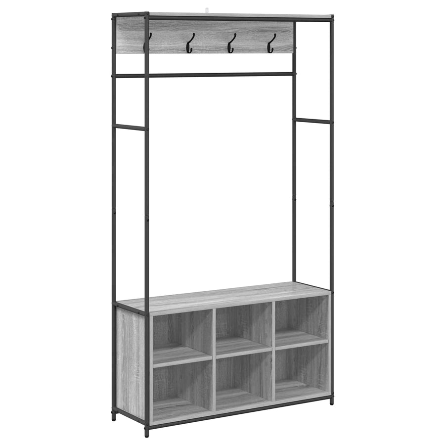 Kapstok met schoenenbank Grijs Sonoma 100 x 32 x 180,5 cm
