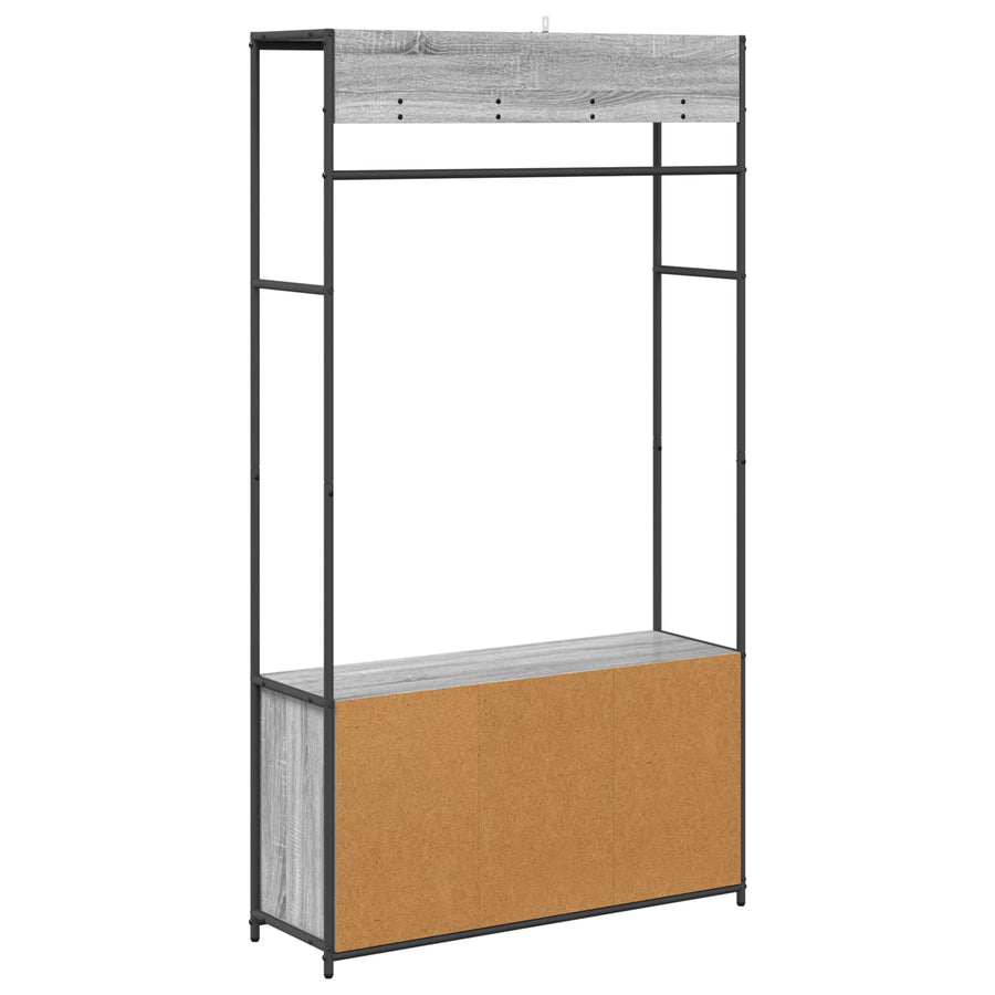 Kapstok met schoenenbank Grijs Sonoma 100 x 32 x 180,5 cm
