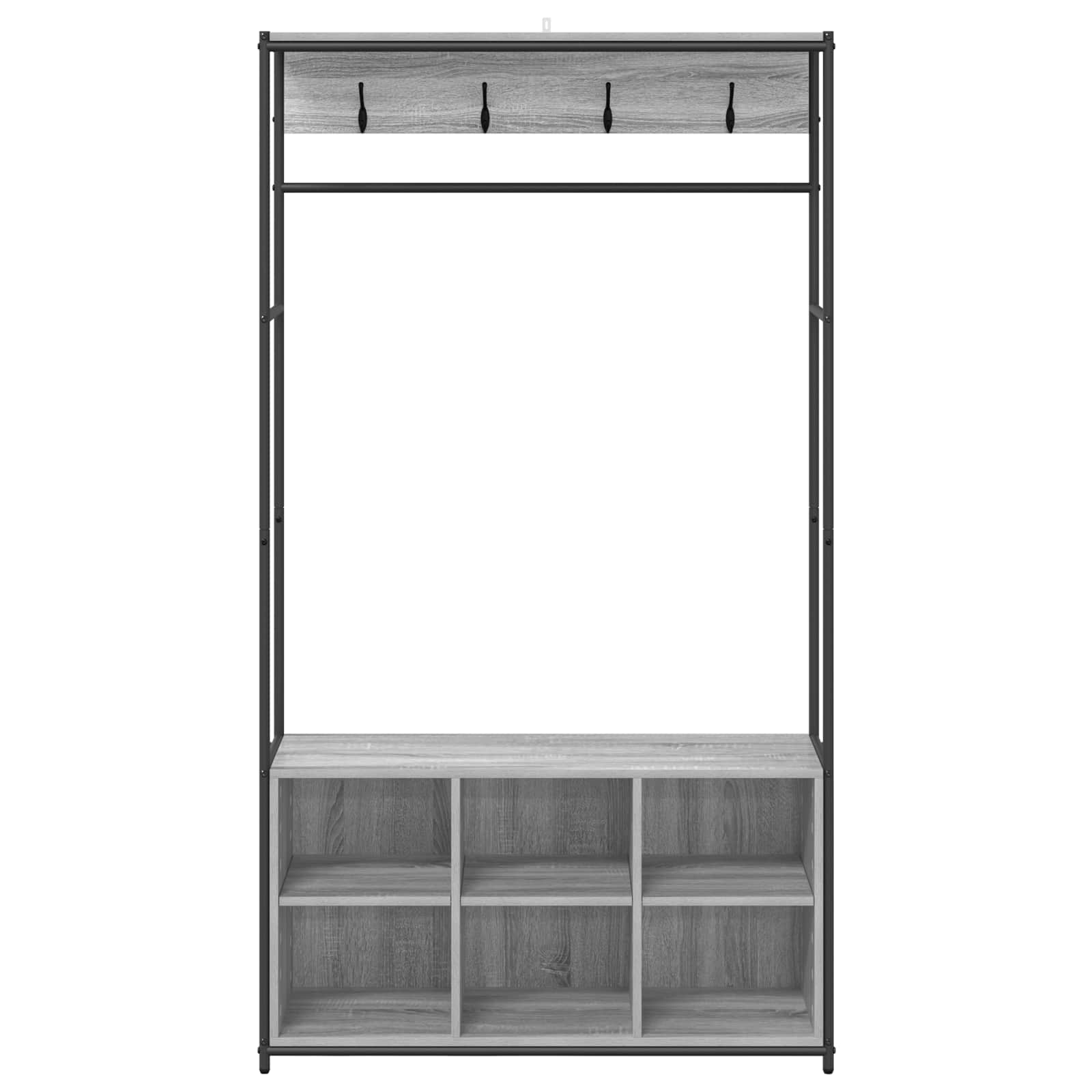 Kapstok met schoenenbank Grijs Sonoma 100 x 32 x 180,5 cm