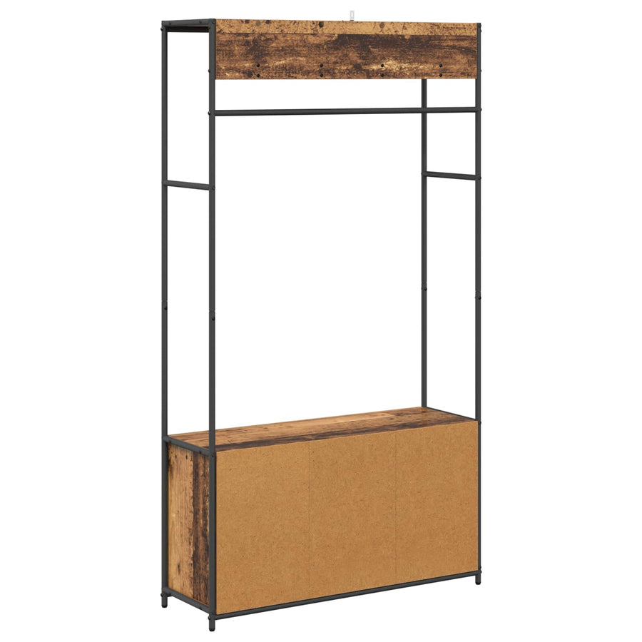 Kapstok met schoenenbank Oud hout 100 x 32 x 180,5 cm