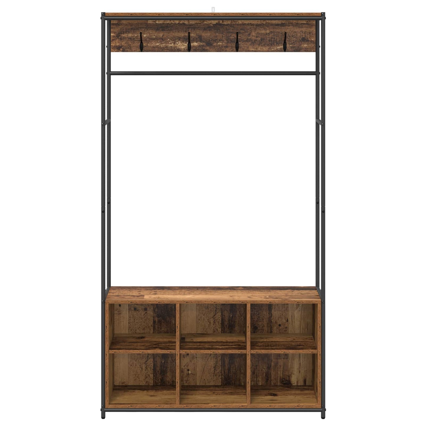 Kapstok met schoenenbank Oud hout 100 x 32 x 180,5 cm