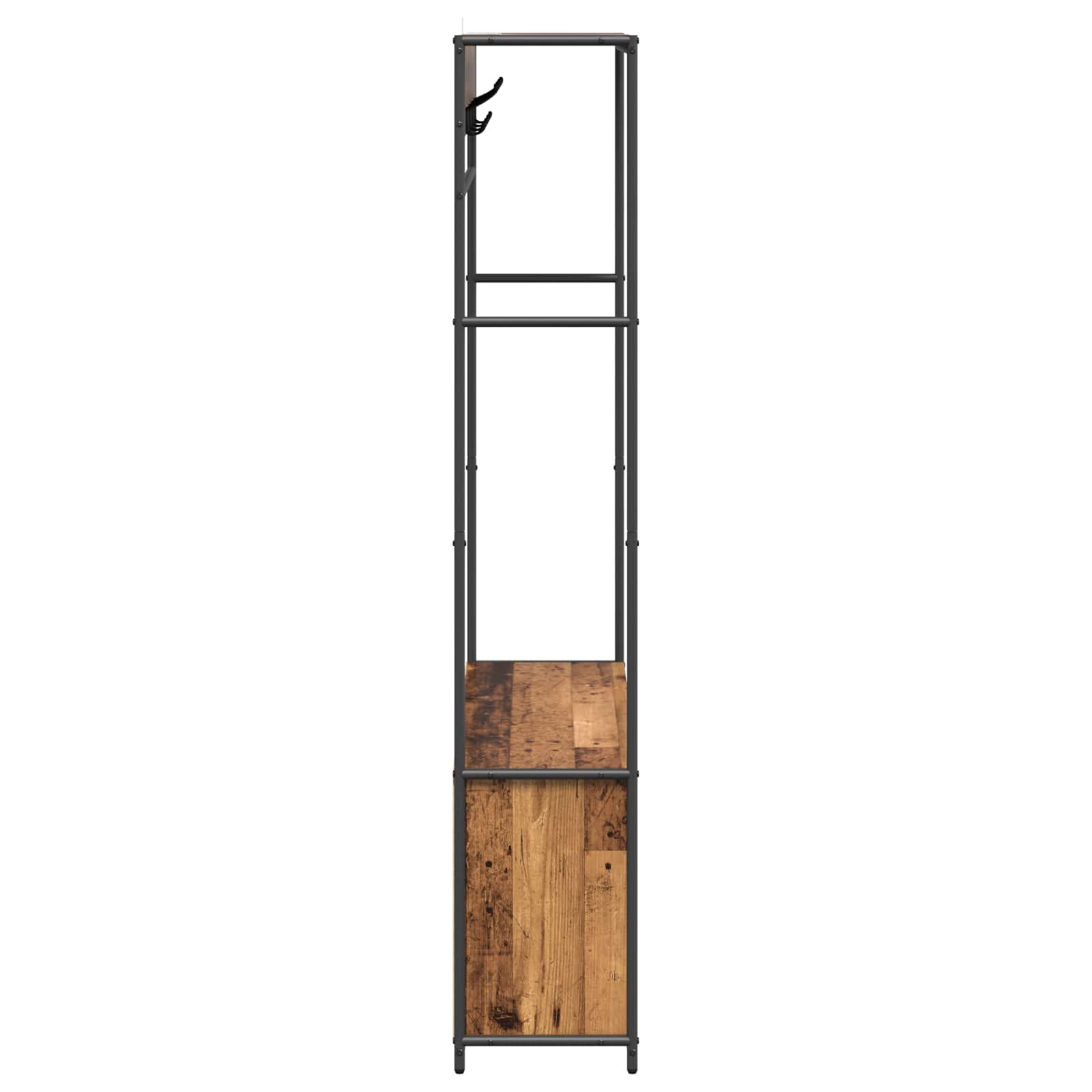 Kapstok met schoenenbank Oud hout 100 x 32 x 180,5 cm