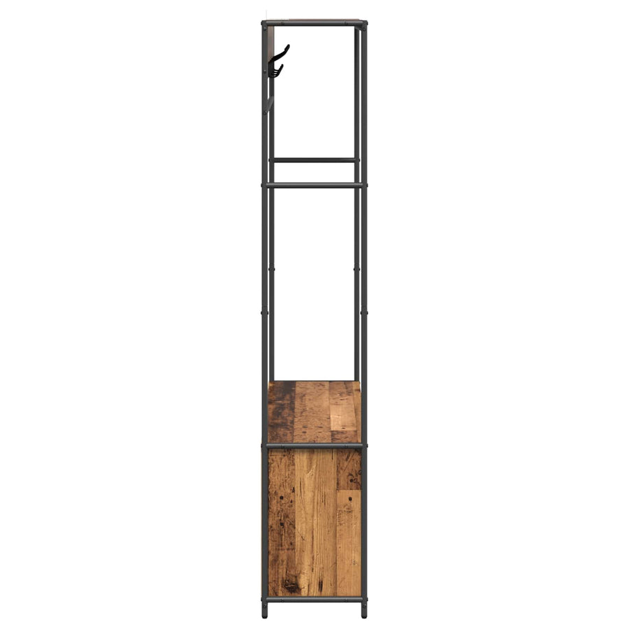 Kapstok met schoenenbank Oud hout 100 x 32 x 180,5 cm