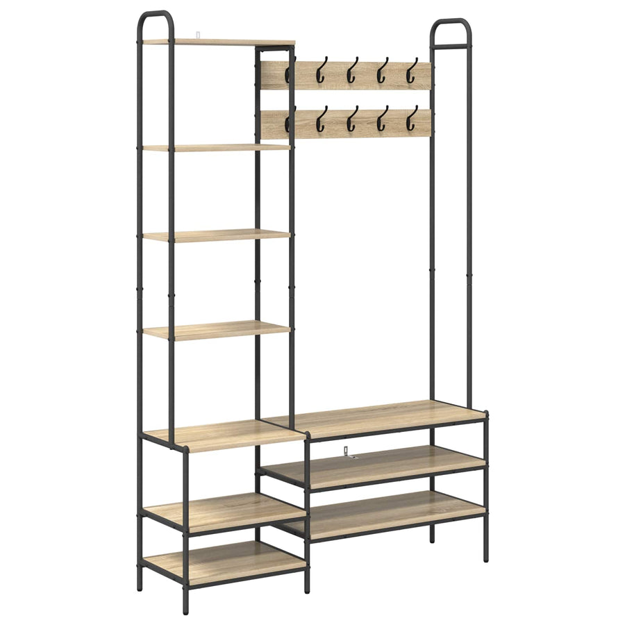 Kapstok met schoenenbank Sonoma Eiken 120,5 x 34 x 190 cm