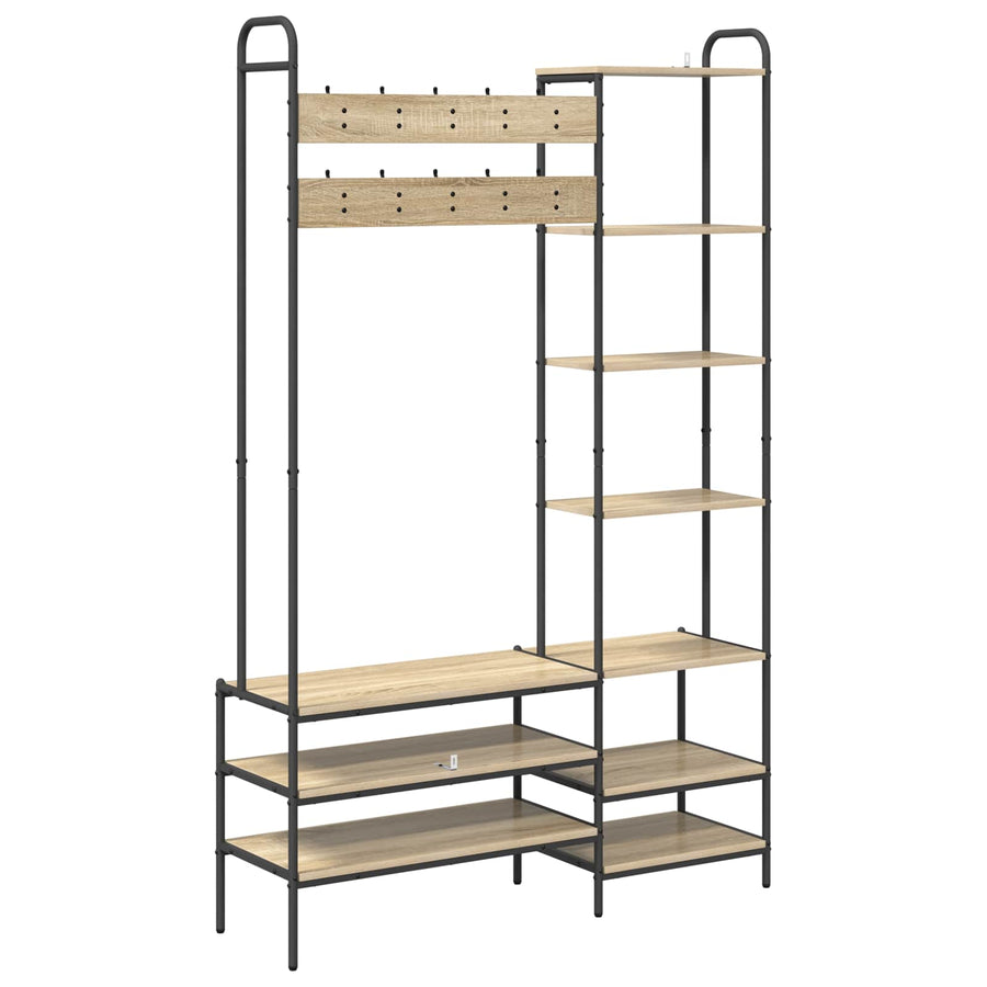 Kapstok met schoenenbank Sonoma Eiken 120,5 x 34 x 190 cm