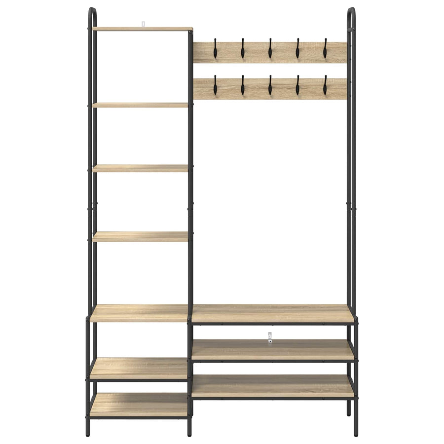 Kapstok met schoenenbank Sonoma Eiken 120,5 x 34 x 190 cm