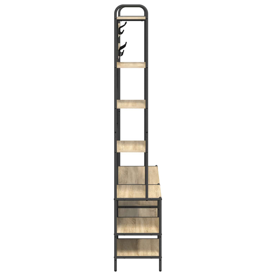 Kapstok met schoenenbank Sonoma Eiken 120,5 x 34 x 190 cm
