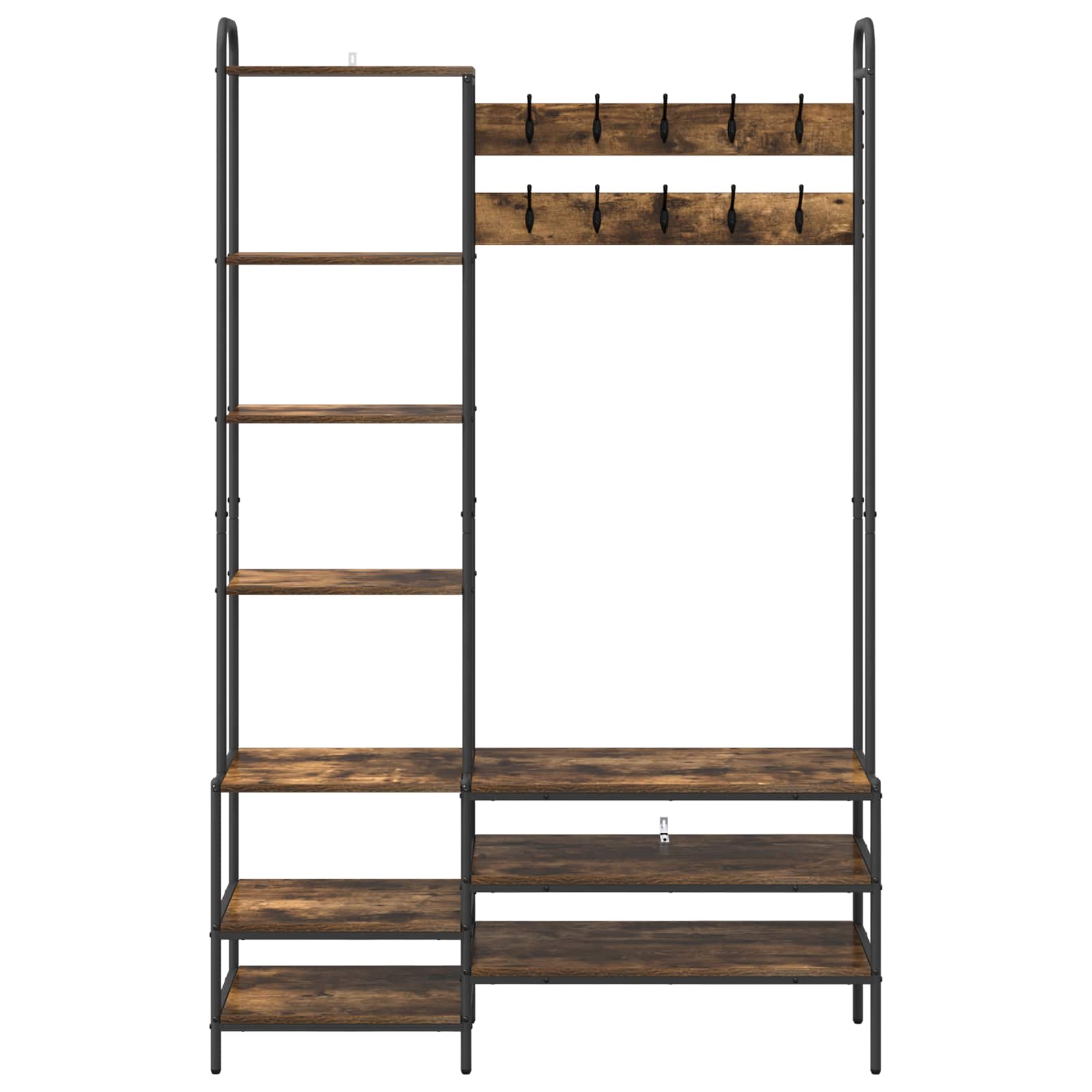 Kapstok met schoenenbank Gerookt eiken 120,5 x 34 x 190 cm