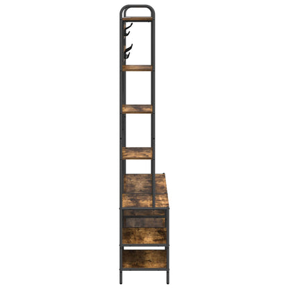 Kapstok met schoenenbank Gerookt eiken 120,5 x 34 x 190 cm