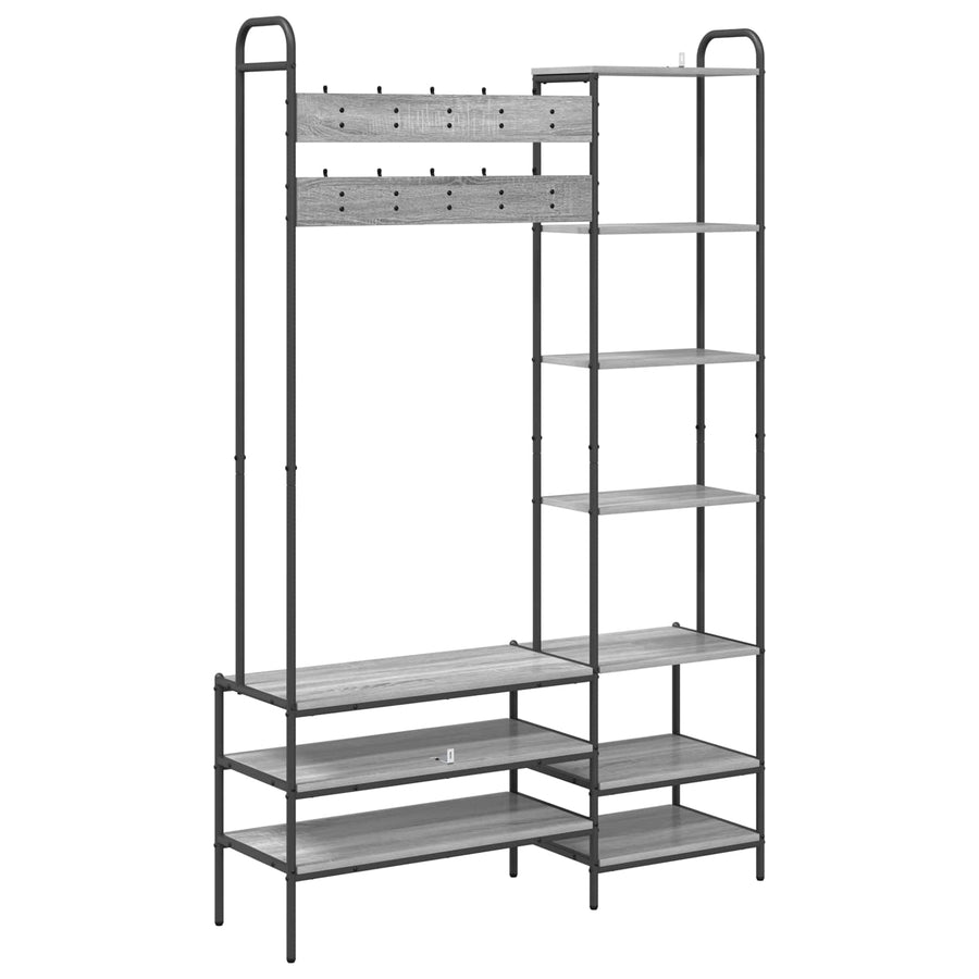 Kapstok met schoenenbank Grijs Sonoma 120,5 x 34 x 190 cm