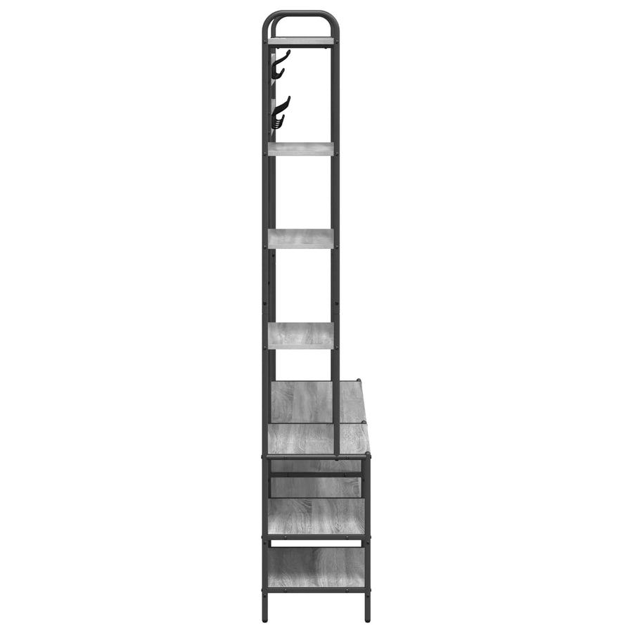 Kapstok met schoenenbank Grijs Sonoma 120,5 x 34 x 190 cm