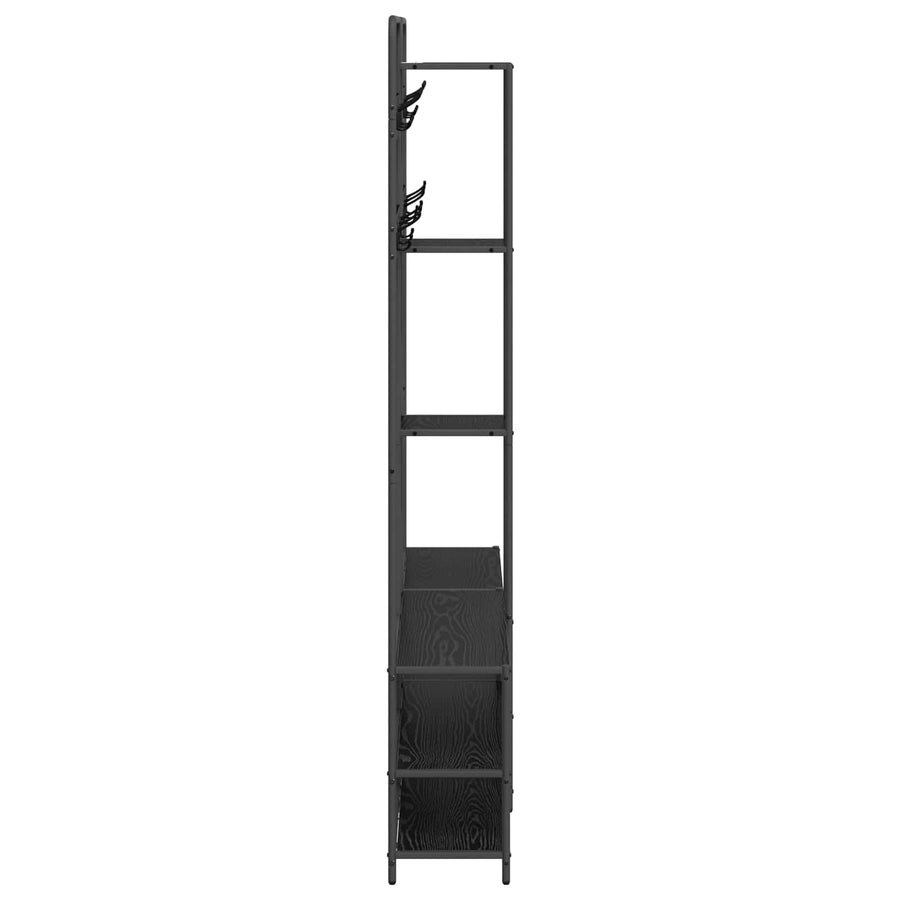 Kapstok met schoenenbank Zwart eiken 143 x 30 x 199,5 cm