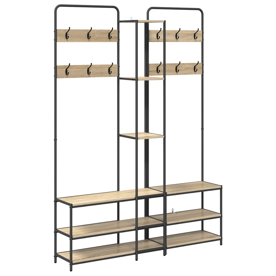 Kapstok met schoenenbank Sonoma Eiken 143 x 30 x 199,5 cm