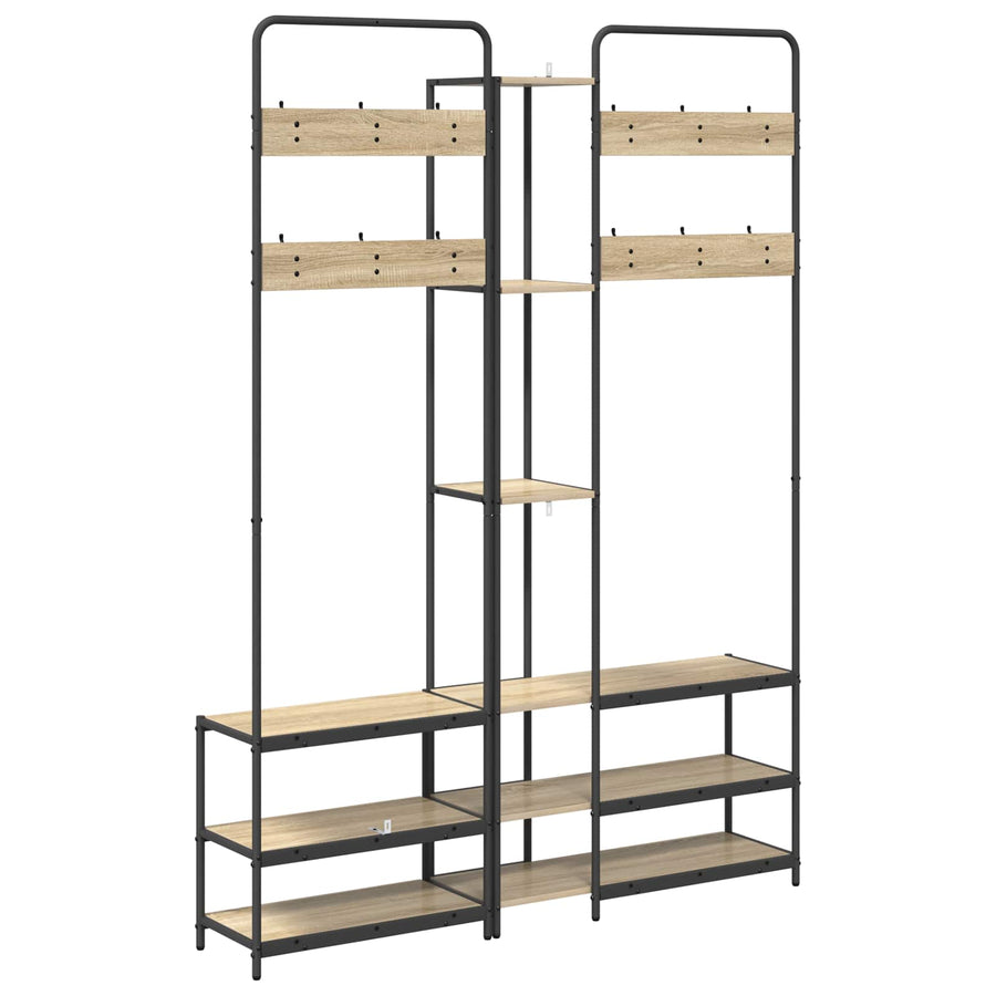 Kapstok met schoenenbank Sonoma Eiken 143 x 30 x 199,5 cm