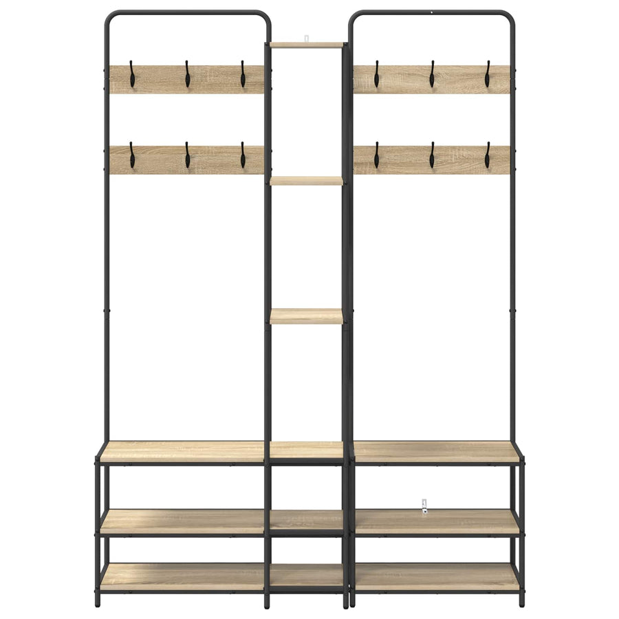 Kapstok met schoenenbank Sonoma Eiken 143 x 30 x 199,5 cm