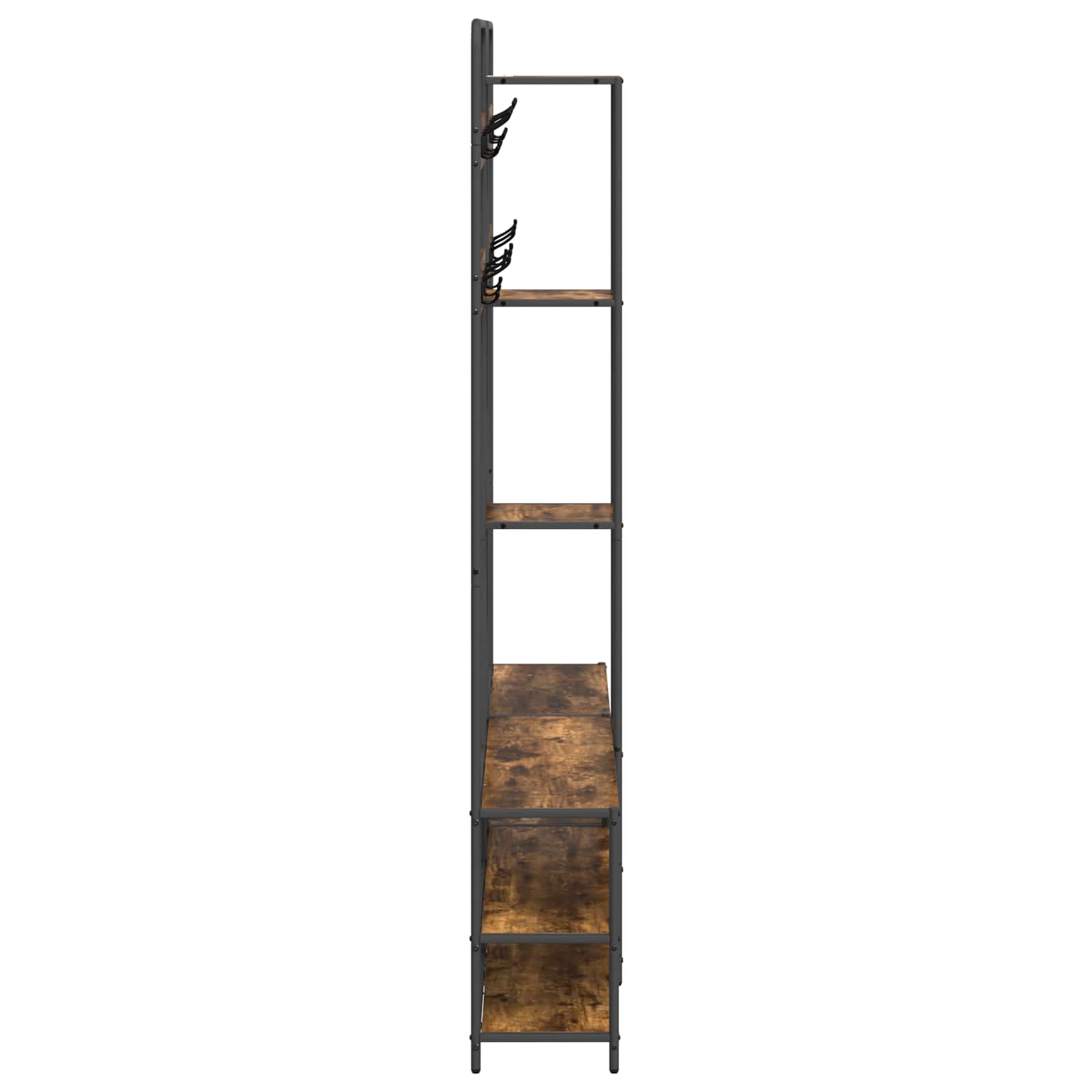 Kapstok met schoenenbank Gerookt eiken 143 x 30 x 199,5 cm