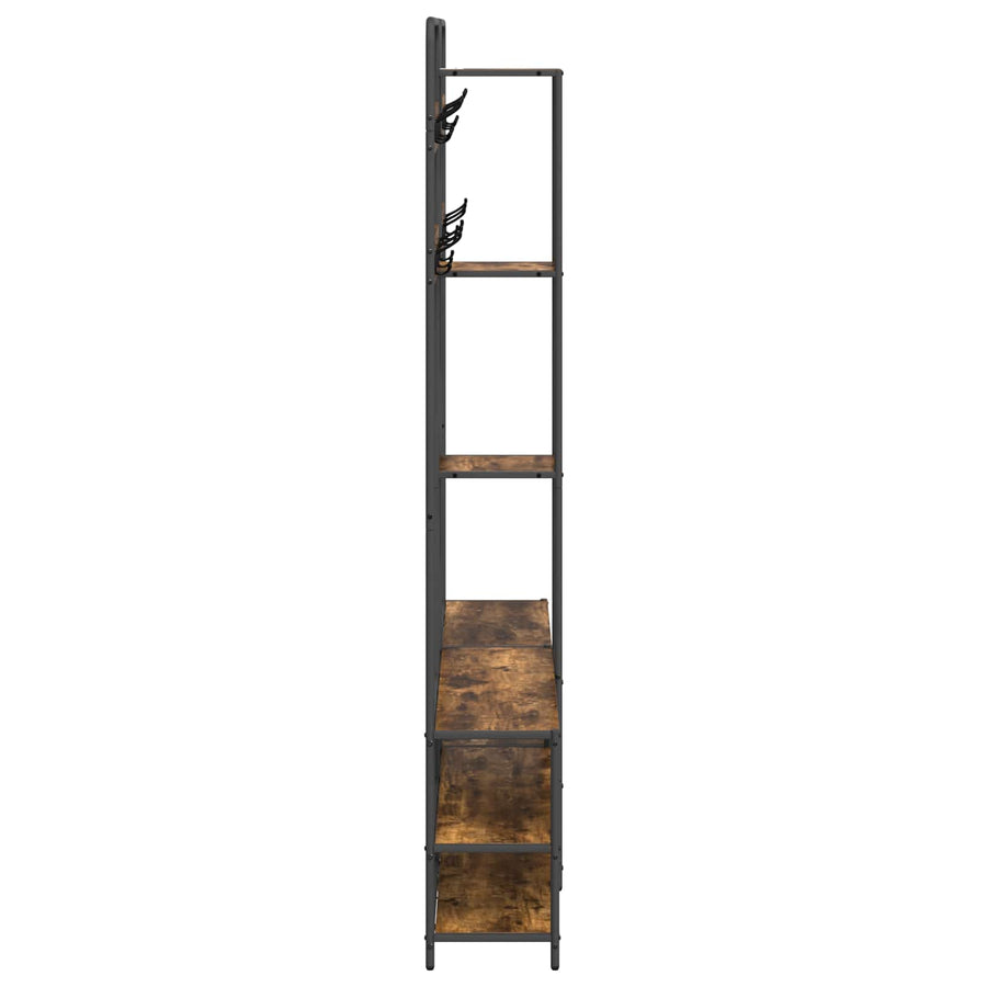 Kapstok met schoenenbank Gerookt eiken 143 x 30 x 199,5 cm