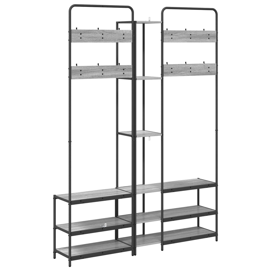 Kapstok met schoenenbank Grijs Sonoma 143 x 30 x 199,5 cm