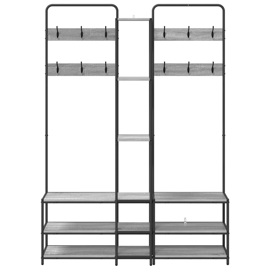Kapstok met schoenenbank Grijs Sonoma 143 x 30 x 199,5 cm
