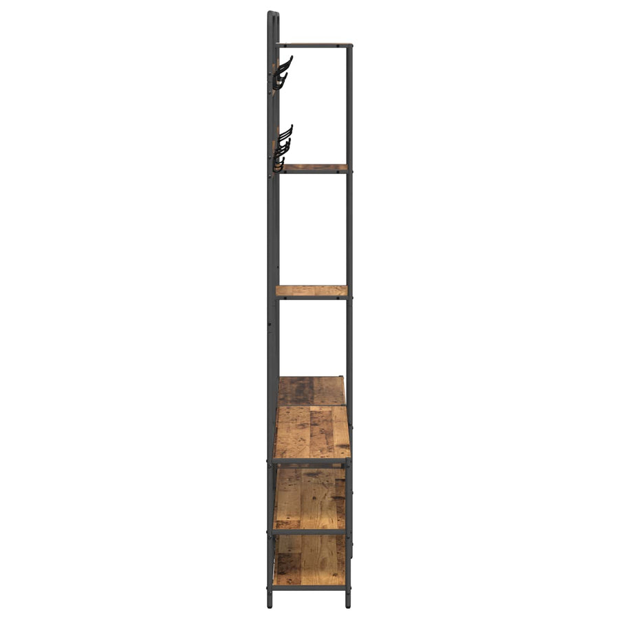 Kapstok met schoenenbank Oud hout 143 x 30 x 199,5 cm