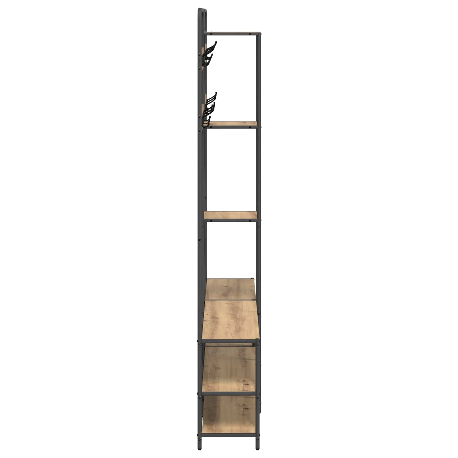 Kapstok met schoenenbank Artisanaal eiken 143 x 30 x 199,5 cm