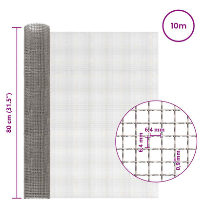 Gaas Scherm 80 x 1000 cm 3 Mesh RVS 201 Zilverkleurig