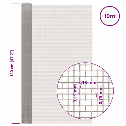 Gaas Scherm 120 x 1000 cm 6 Mesh RVS 201 Zilverkleurig