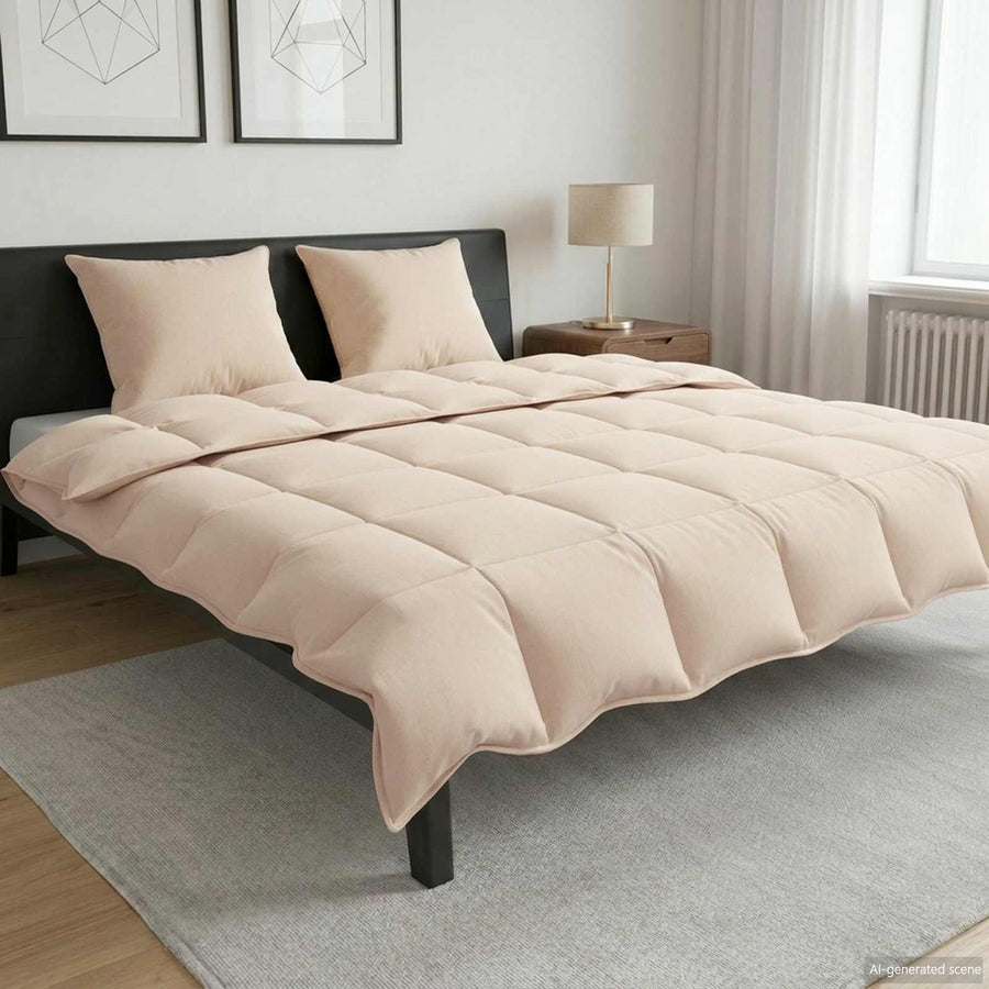 Zomer Dekbed Beige 200 x 240 cm 100% Natuurlijke Kapok