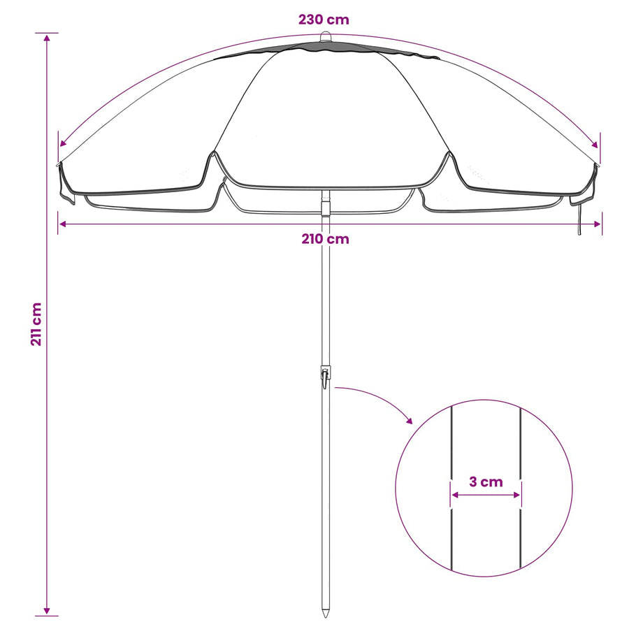 Tuinparasol 207 cm 170T polyester Oranje