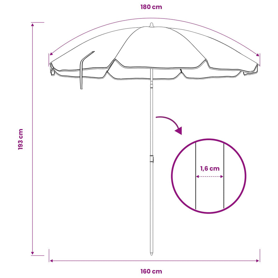 Tuinparasol 160 cm 170T polyester Oranje