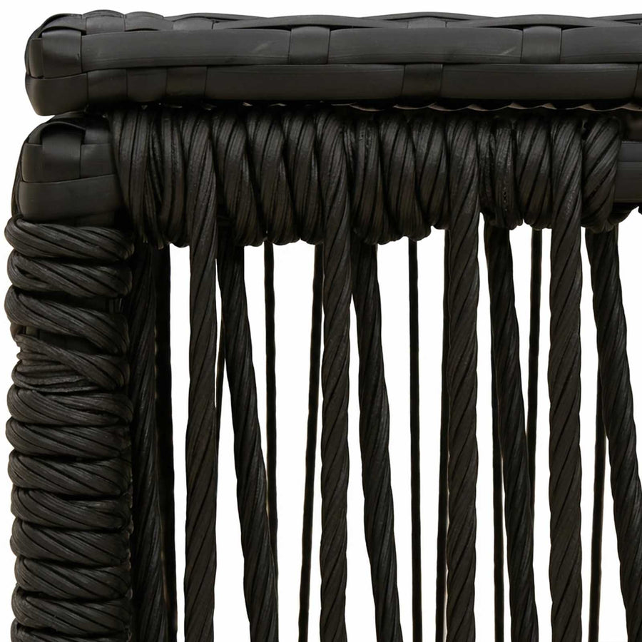 Tuintafel Zwart 55 x 55 x 37 cm PE Rattan en Glas