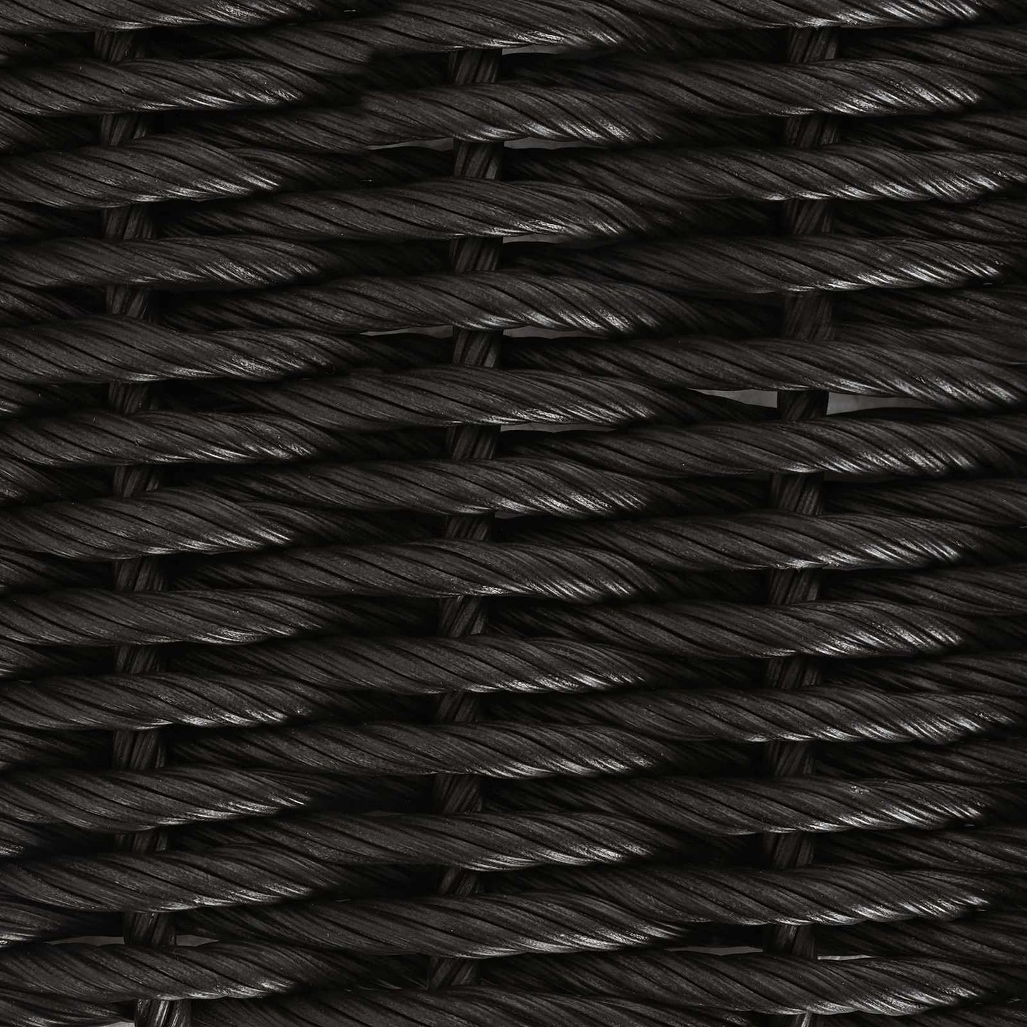 Tuintafel Zwart 55 x 55 x 37 cm PE Rattan en Glas