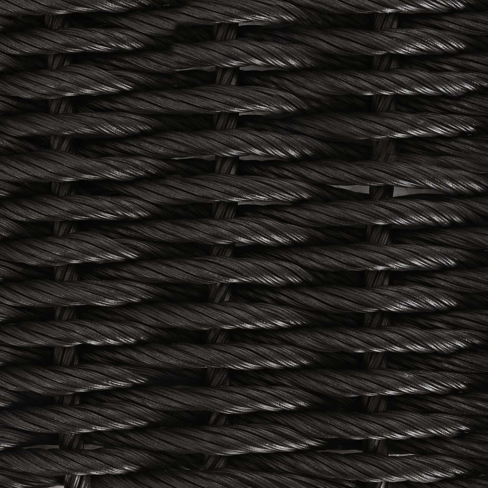 Tuintafel Zwart 55 x 55 x 37 cm PE Rattan en Glas