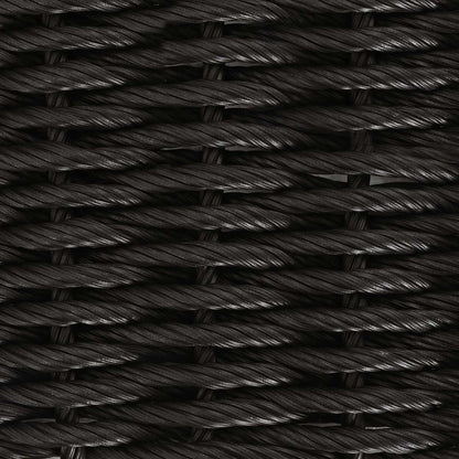 Tuintafel Zwart 55 x 55 x 37 cm PE Rattan en Glas