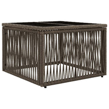 Tuinstafel Grijs en zwart 55 x 55 x 37 cm PE Rattan en Glas
